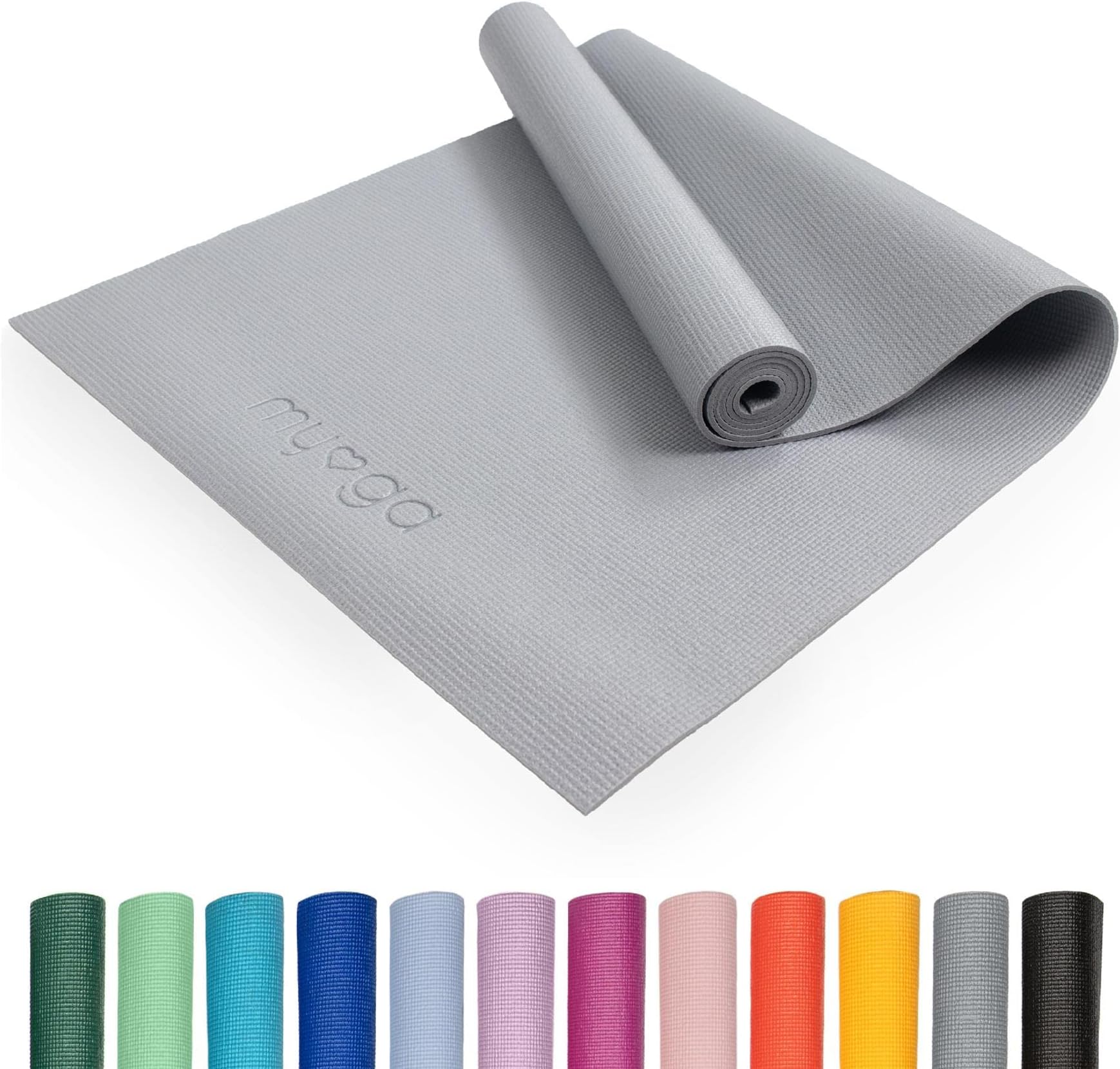 MygaYoga Mat - Non-Slip Exercise Mat for Yoga, Pilates, Meditation & Fitness - Lightweight Yoga Mat for Travel - Multipurpose Mat for Men & Women for Home Gym & Studio - Choice of Colour