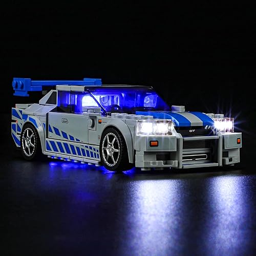 Miniatura 2 de YEABRICKS Luz LED para Lego-76917 Speed Fast 2 Furious Nissan Skyline GT-R Building Blocks Model (Lego Set no incluido)