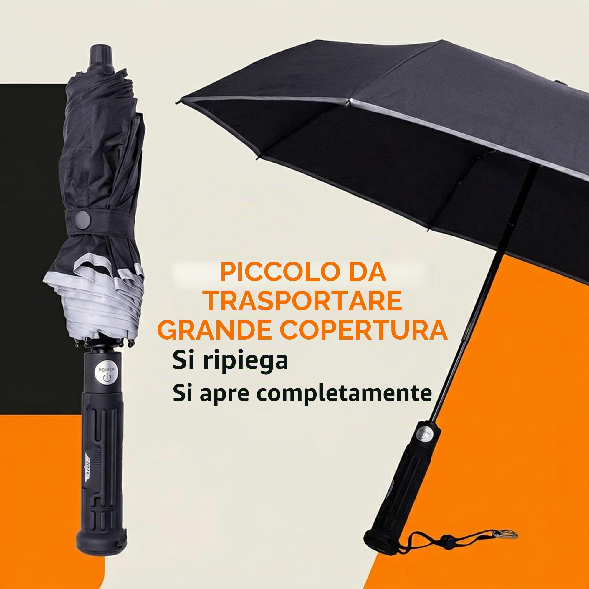 Uzi Tactical Self Defense Umbrella – Windproof Unbreakable Fiberglass with Carbide Tip - Lightweight, Large, Portable, Travel Umbrella for Men & Women – Combat-Ready for Rain, Snow & Wind