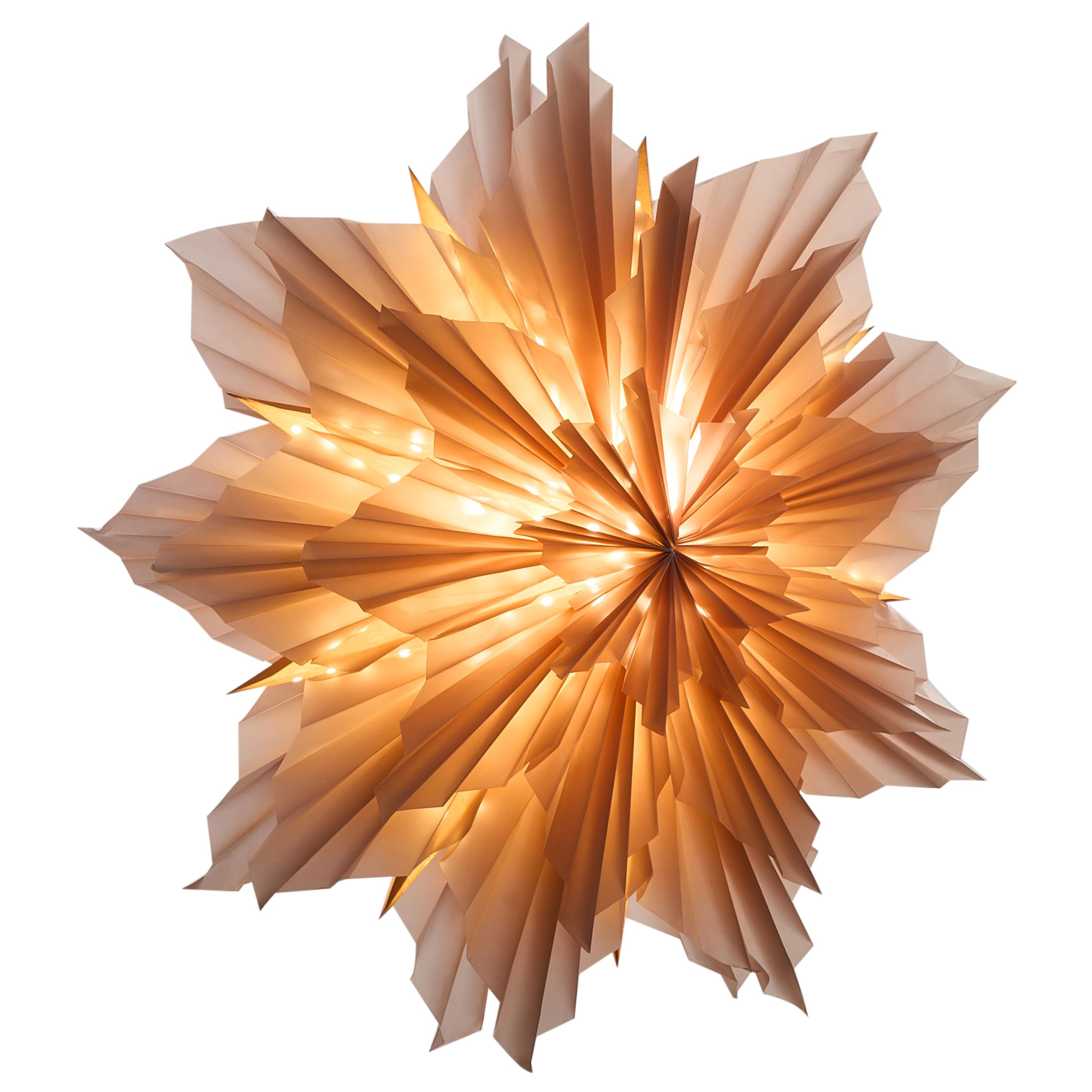 Beliani Décoration en Papier en Forme d'Étoile Flocon de Neige Lampe Suspendue Thème Noel Rose Osteran