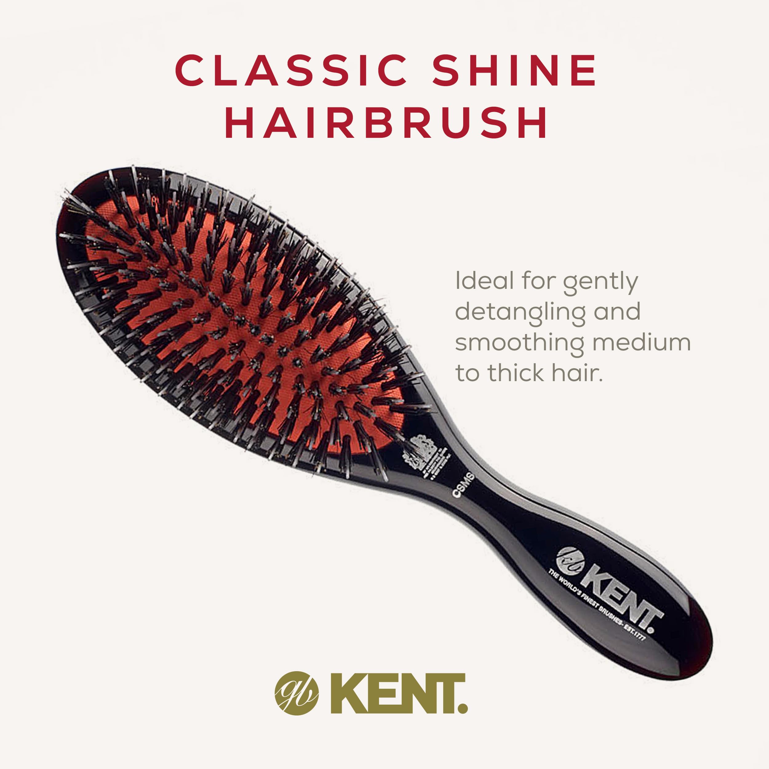 Kent Small Nylon and Pure Black Bristle Mix Cushioned Brush - CSMS (PACK OF 1) - Image 3