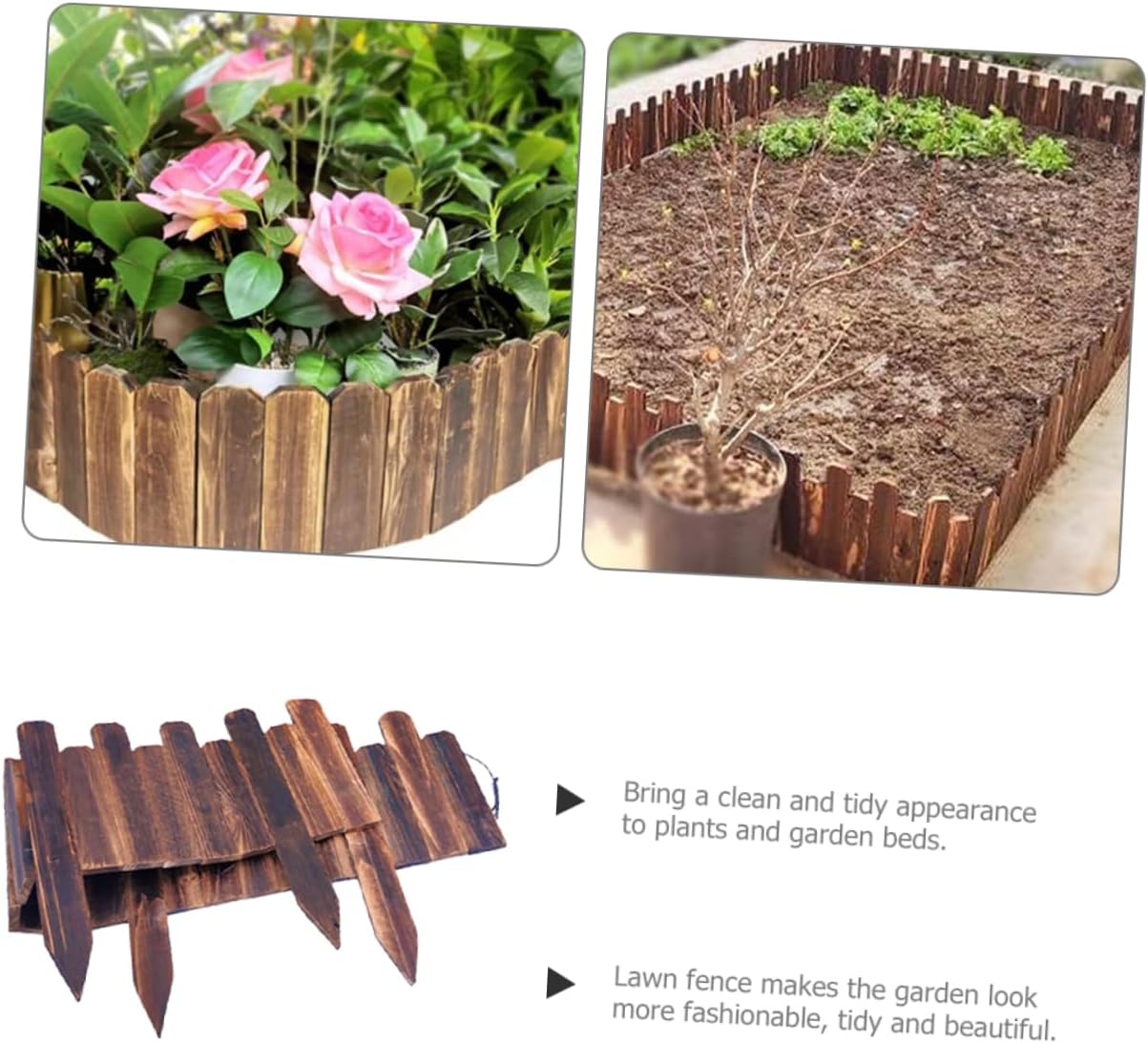 POPETPOP Garden Edging Fence Decor Flexible Decorative Border for Lawn Flower Beds Landscaping Material Height for Garden Division