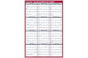32"x48" Double Sided At-a-Glance Yearly Wall Calendar, Red (PM36AP28)