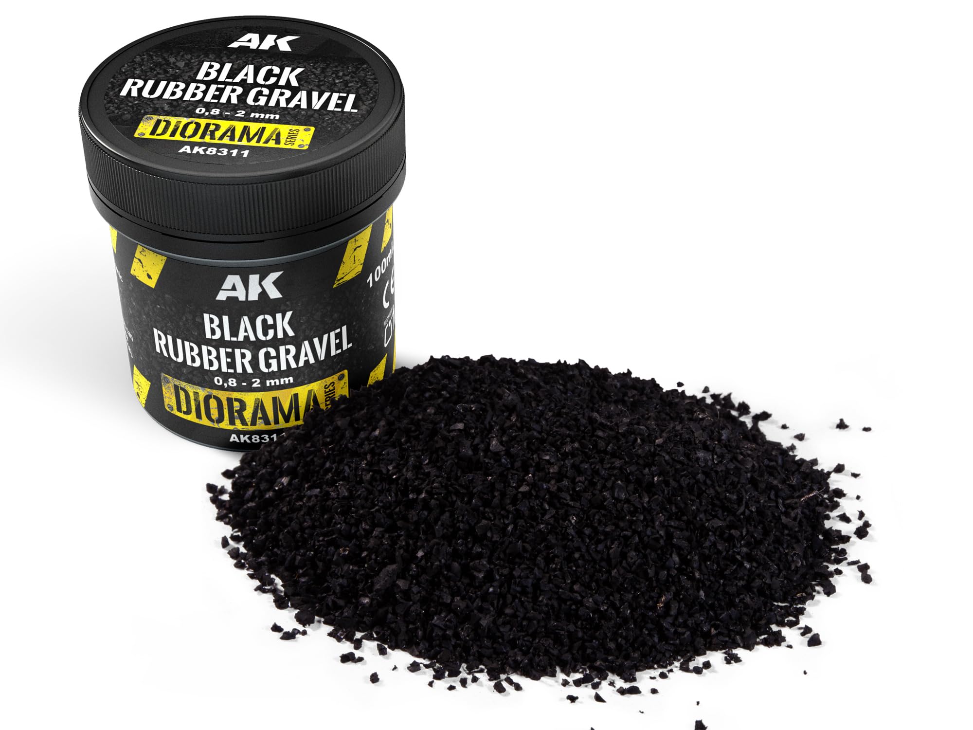 Ak Interactive Black Ak Diorama Ak8311 Rubber Gravel 0,8-2Mm (100Ml)