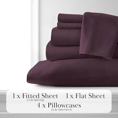 Miniatura 7 de Southshore Fine Living, Inc. Juego de sábanas de 6 piezas, sábanas de bolsillo profundo de 21 pulgadas, sábana bajera de bolsillo profundo, sábana