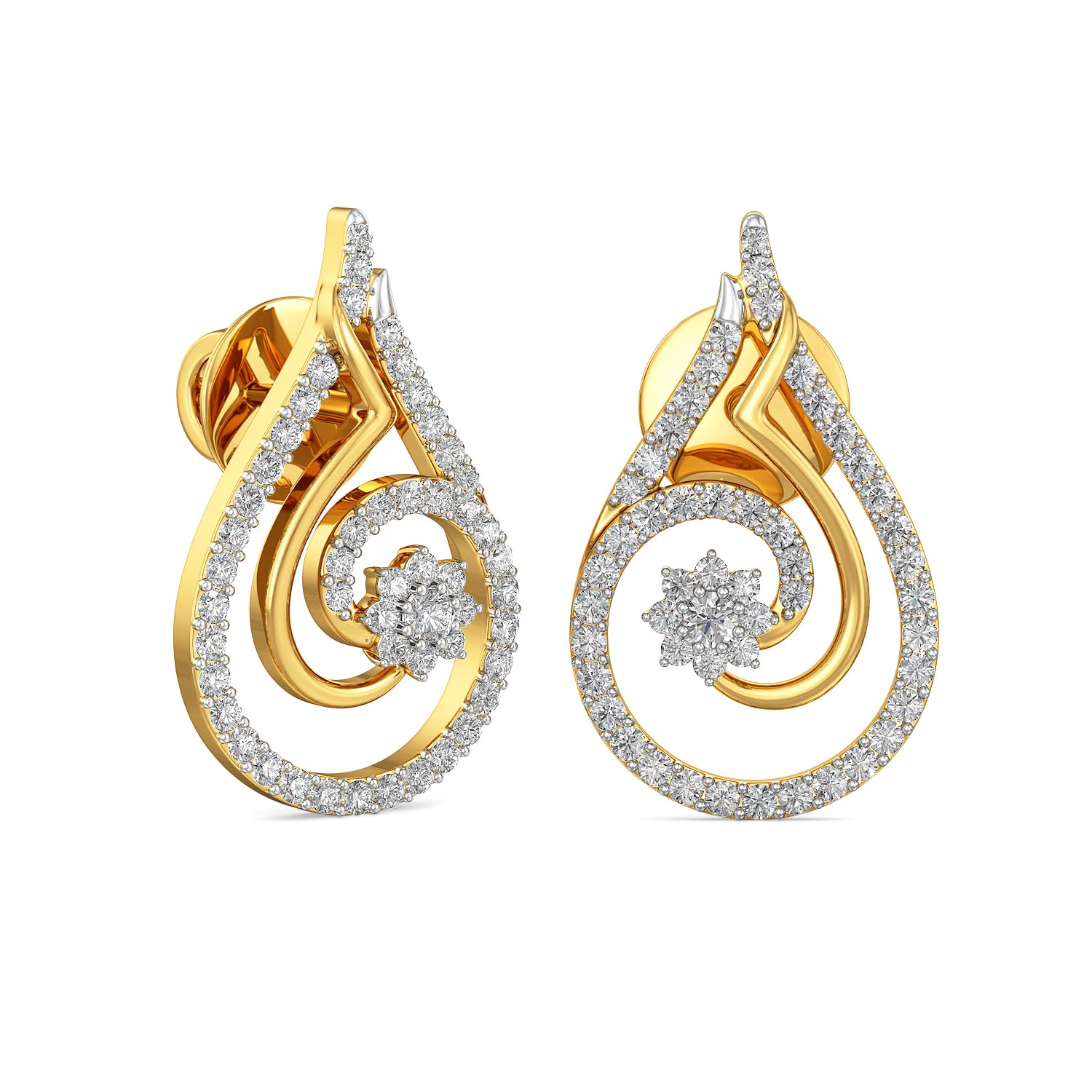 joyalukkas Women's & Girl's 18K Yellow Gold And Diamond Stud Earrings-picture-26