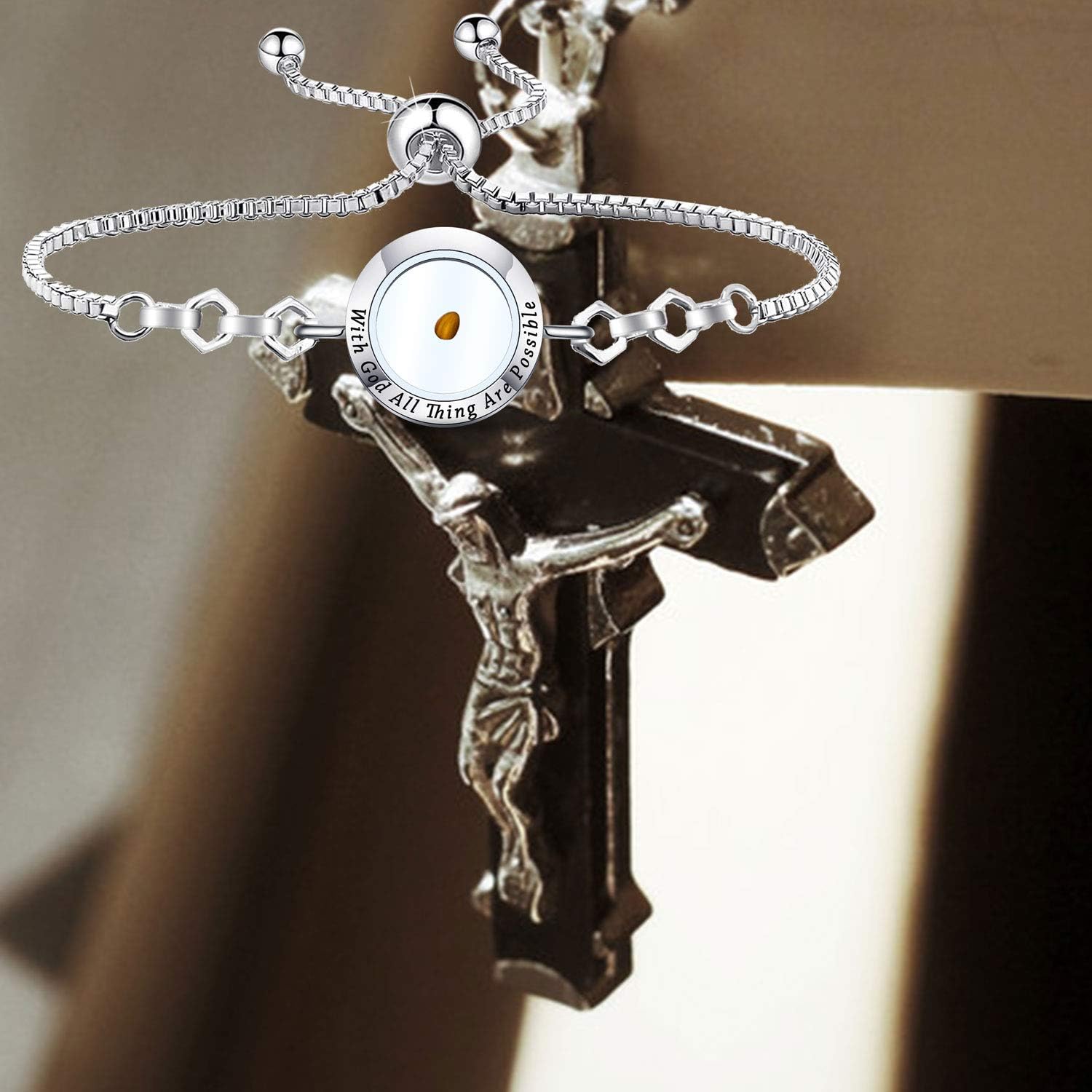 FAADBUK Christian Mustard Seed Bracelet Christian Gift With God All Things Are Possible Mustard Seed Jewelry Bracelet Religious Gift Jewelry - Image 6