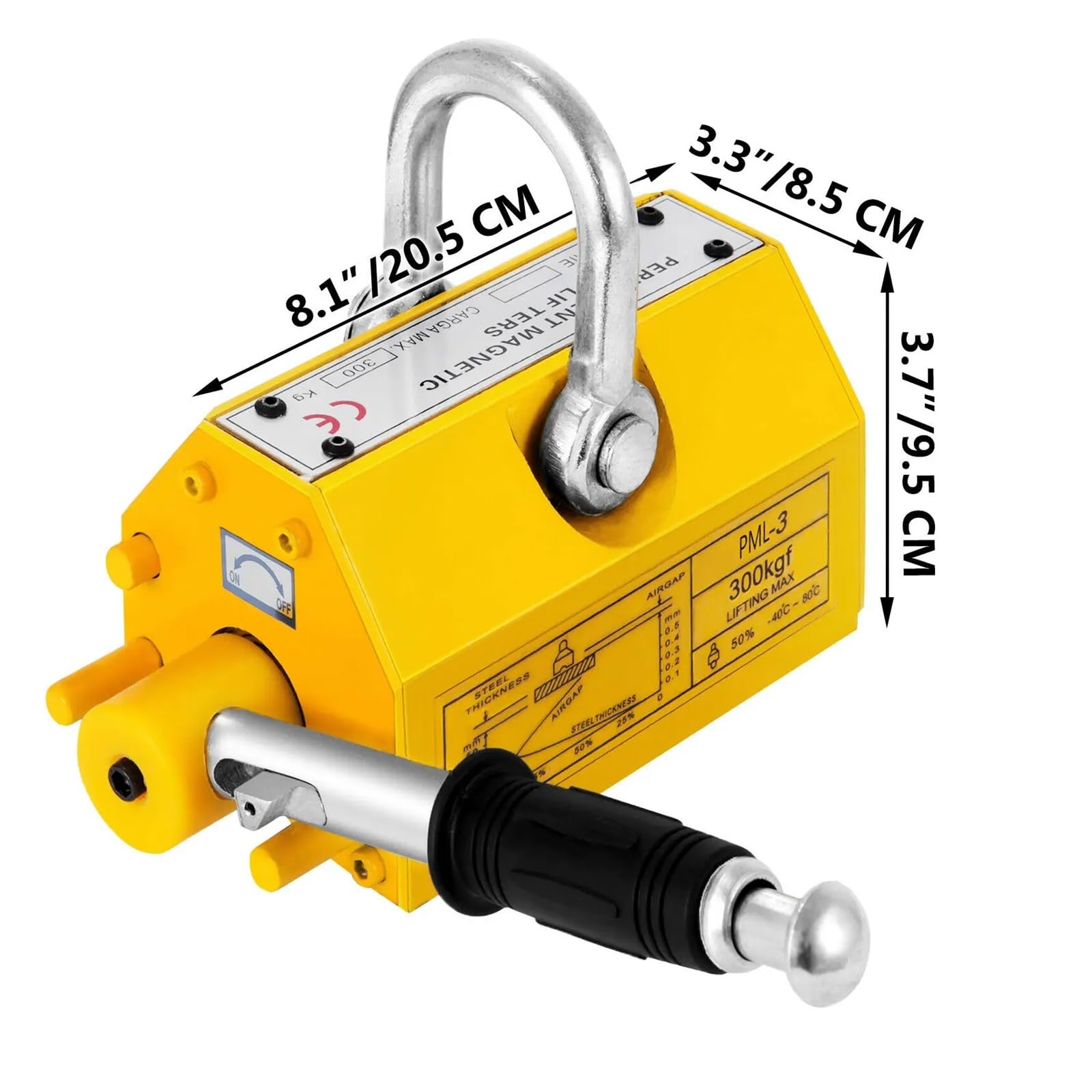 Sollevatore magnetico in acciaio Magnete di sollevamento in metallo permanente da 660 libbre Gru da sollevamento magnetica al neodimio da 300 kg for protti in acciaio con alta efficienza