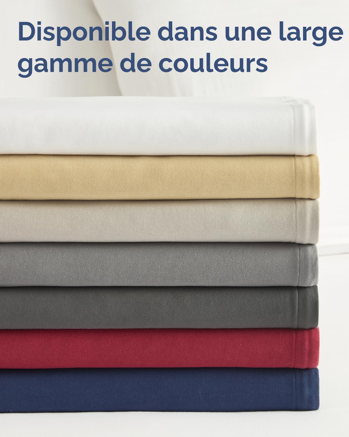 Drap Housse Jersey Coton 180x200 - Grand Bonnet 40cm (16") - Beige | Doux, Infroissable, Respirant, Hypoallergénique, Extensible, Élastique Intégral, Anti-Décoloration, Durable, OEKO-TEX