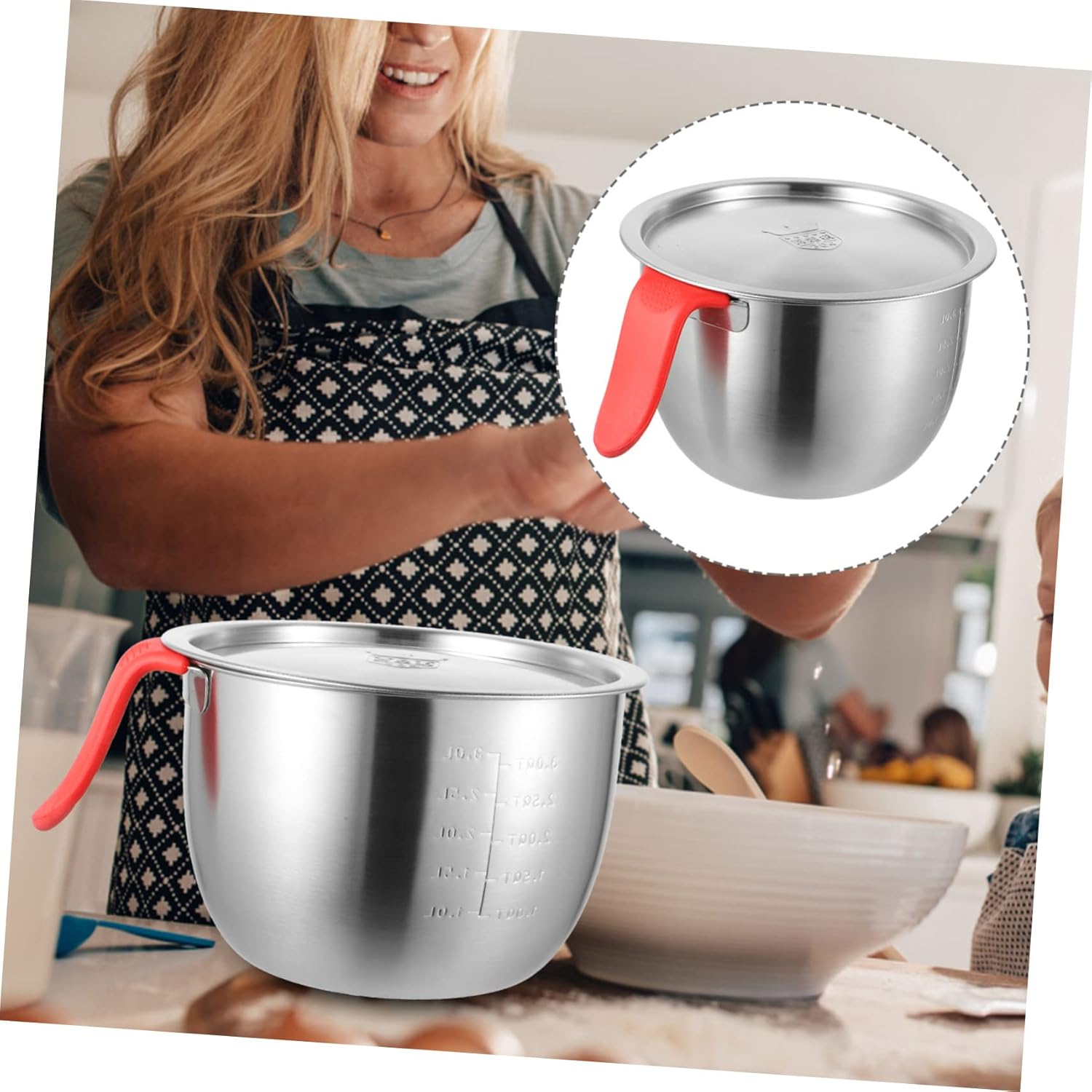 Stainless Steel Mixing Bowl Lids Serving Bowls for Meal Prep Egg Beating Basin Large Metal