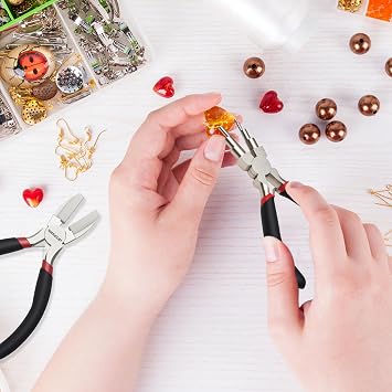 مجموعة كماشة المجوهرات Wiseup - كماشة صنع الكفالة 6 في 1، كماشة صنع النايلون لصناعة المجوهرات بنفسك،وإصلاحها وتغليف الأسلاك،وأدوات صنع المجوهرات