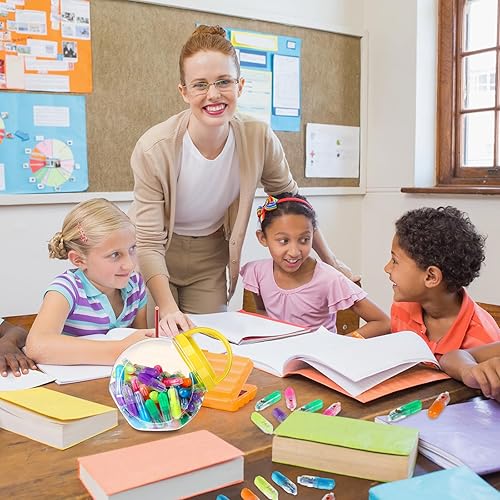 Miniatura 6 de Ctosree 90 piezas de mini resaltadores perfumados con tarros de caramelo para suministros lindos multicolor, papelería de oficina para dibujo,