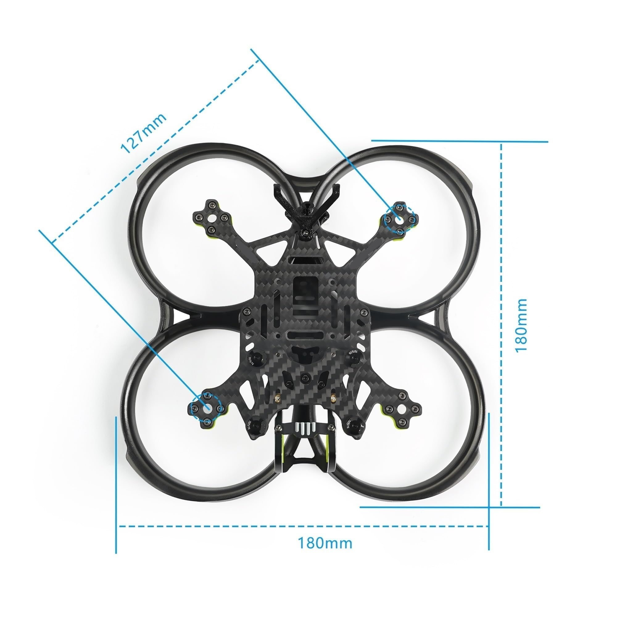 Kit telaio in fibra di carbonio da 3 pollici con protezione elica for droni RC FPV Freestyle Cinewhoop Quadcopter fai da te(Only frame)
