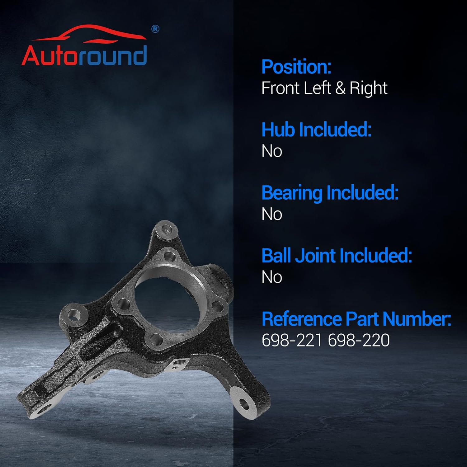 Autoround Front Steering Knuckle Fit for Subaru Outback 05-14, Forester 09-14, Impreza 08-14, Legacy 05-14, WRX 12-14, XV Crosstrek 13-14, Replace# 698-221 698-220, Driver Passenger Side - Image 3