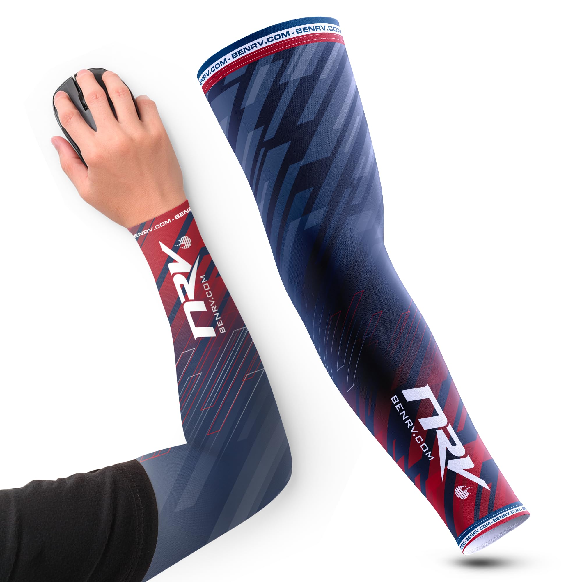 NRV Manchette de Compression Gaming - Edition France - Optimisez Votre Jeu avec Confort et Style - Conçu par des Joueurs Professionnels - Durable, Respirant et Sans Friction