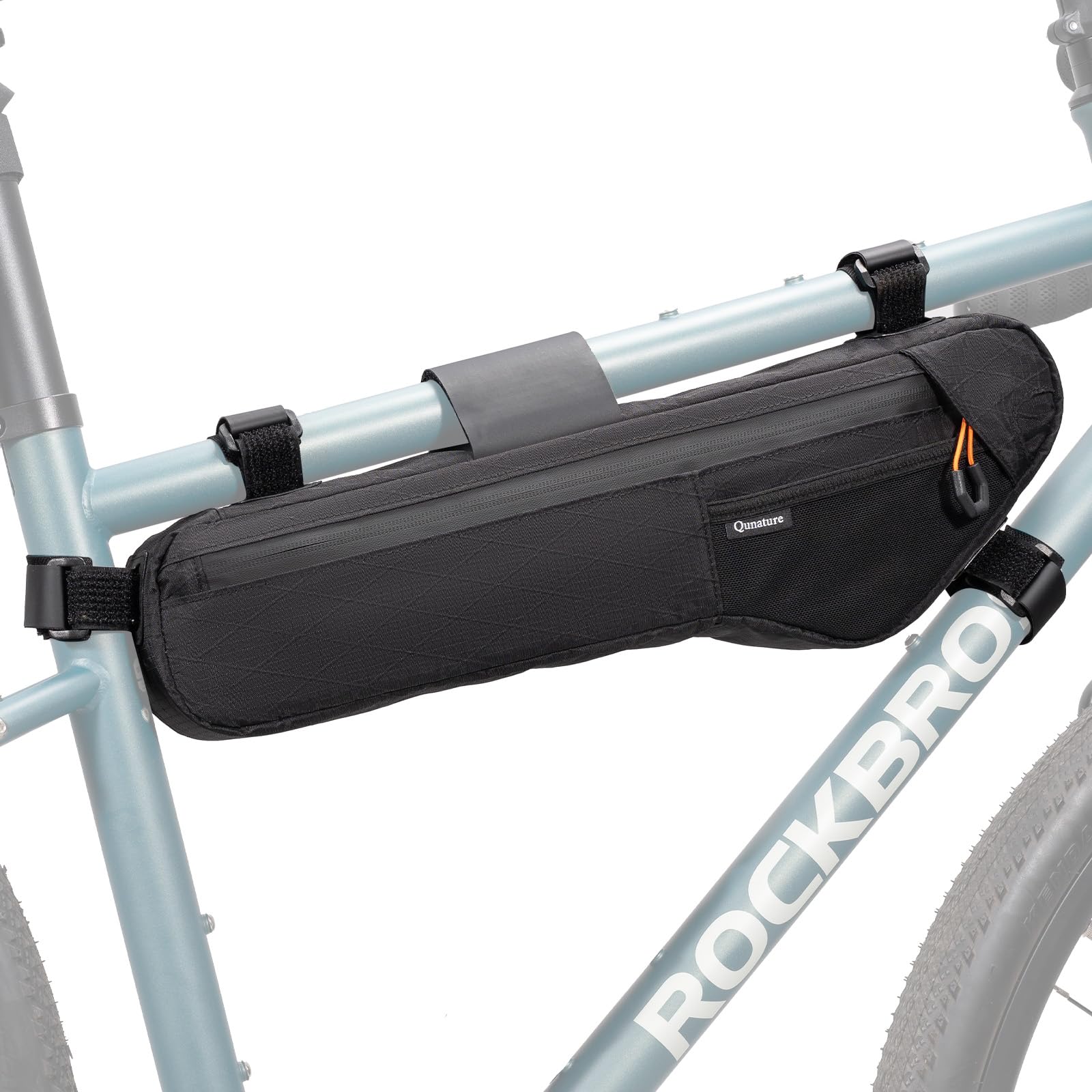 Borsa per Telaio Bici, Borse per Bici Tubo Superiore Triangolo, Grande Capacità 5L, Può Contenere una Sacca d'Acqua, Accessori per Biciclette MTB Bikepacking, L, Nero