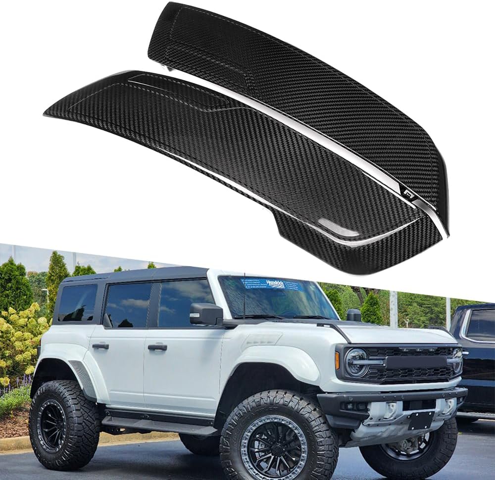1Pair Carbon Fiber Rear Wheel Fender Guard Cover for Bronco Raptor Off-Road Outer Banks Pickup Truck 2021 2022 2023 2024 (Matte Carbon)