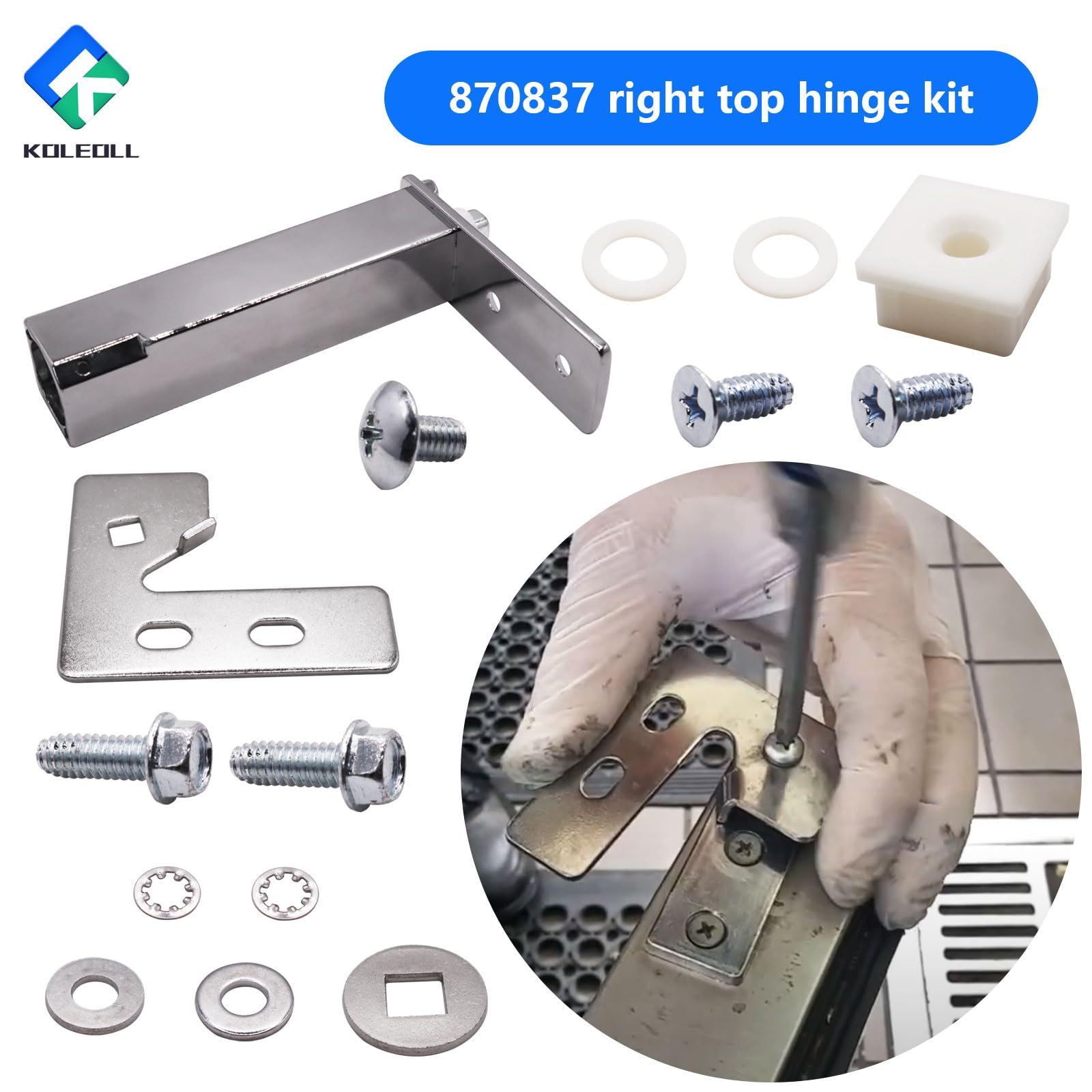 870837 Right Side Top Door Hinge Cartridge Kit Compatible with