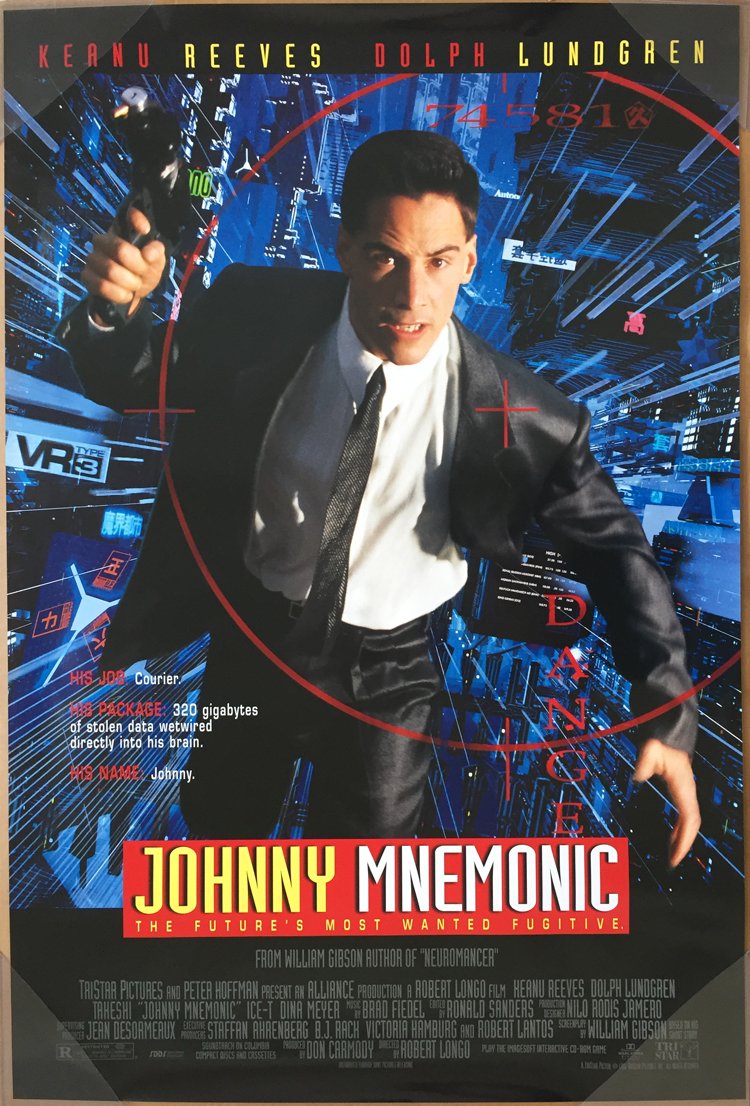 Amazon.com: Movie Poster JOHNNY MNEMONIC 1 Sided ORIGINAL FINAL