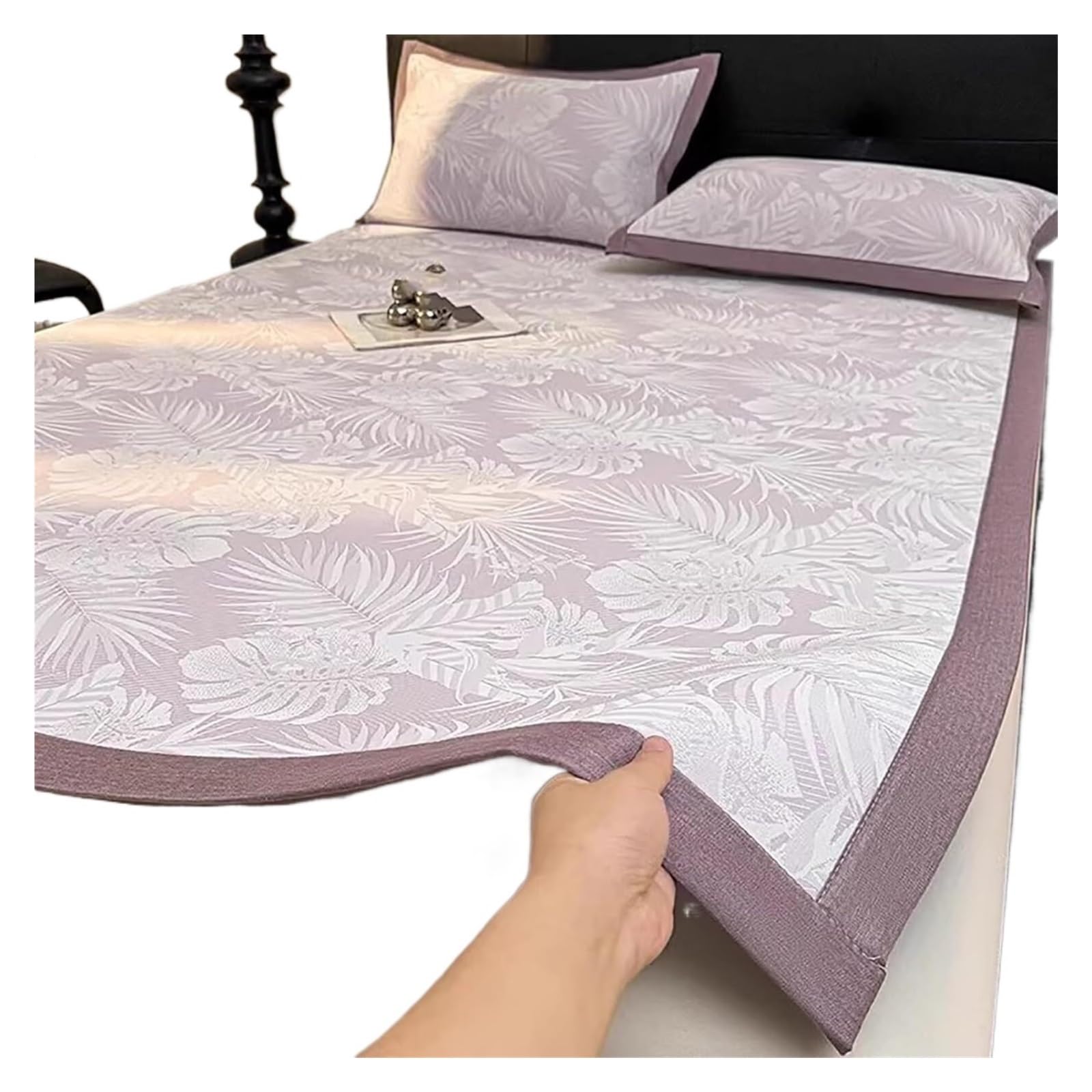 Tapis en rotin glacé multicolore pour lit de dortoir et maison