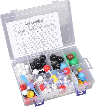 207Pcs Chemistry Molecular Model Set Science Experiment Tool Includes 79 Atoms and 110 Connectors for Students Molecular Model