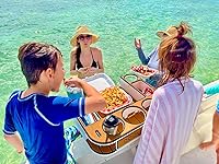 Vista 9 de Docktail Butler - Organizador de mesa para barco, incluye soporte para caña, mesa portátil para barco y barra de barco, mesas marinas para barcos