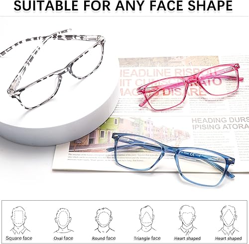 Miniatura 7 de Sumkyle Paquete de 3 Gafas de Lectura Progresivas Multifoco para Hombres y Mujeres con Bloqueo de Luz Azul, Bisagras de Resorte, Lectores de