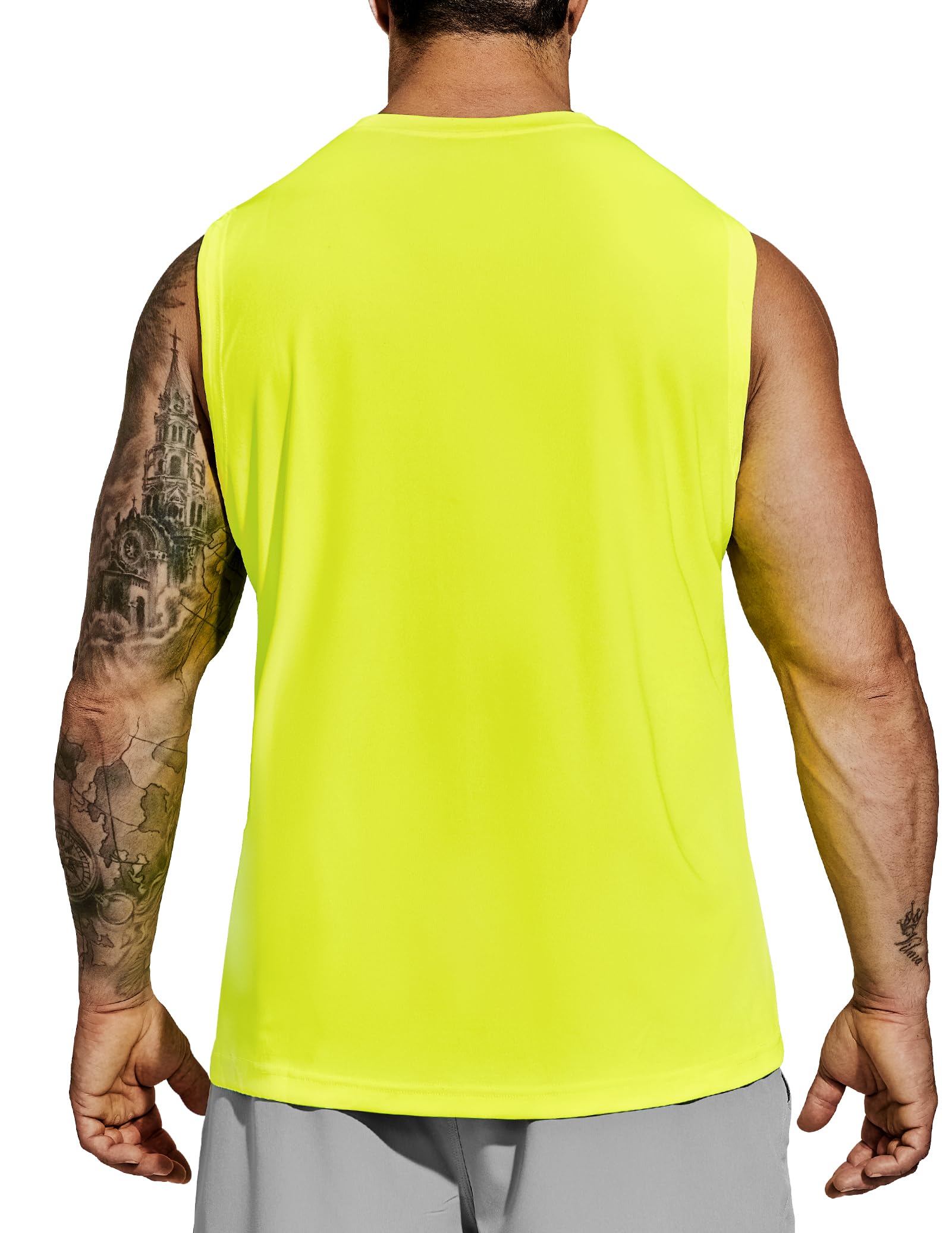 MIER Camiseta sin mangas para hombre, de secado rápido, sin mangas, UPF 50+, para atletismo, gimnasio, correr, natación, playa, entrenamiento