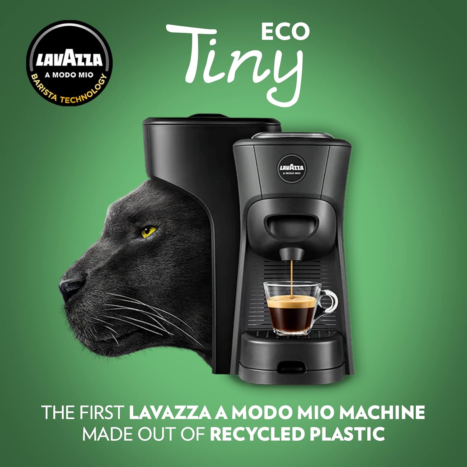 Lavazza, A Modo Mio Tiny Eco, Coffee Capsule Machine, Compact, Compatible with A Modo Mio Coffee Pods, with Automatic Shut-Off, Removable and Adjustable Cup Rest, 1450 W, 220-240 V AC, 50-60 Hz, Black 10 71HfPvJXd6L. AC SL1500