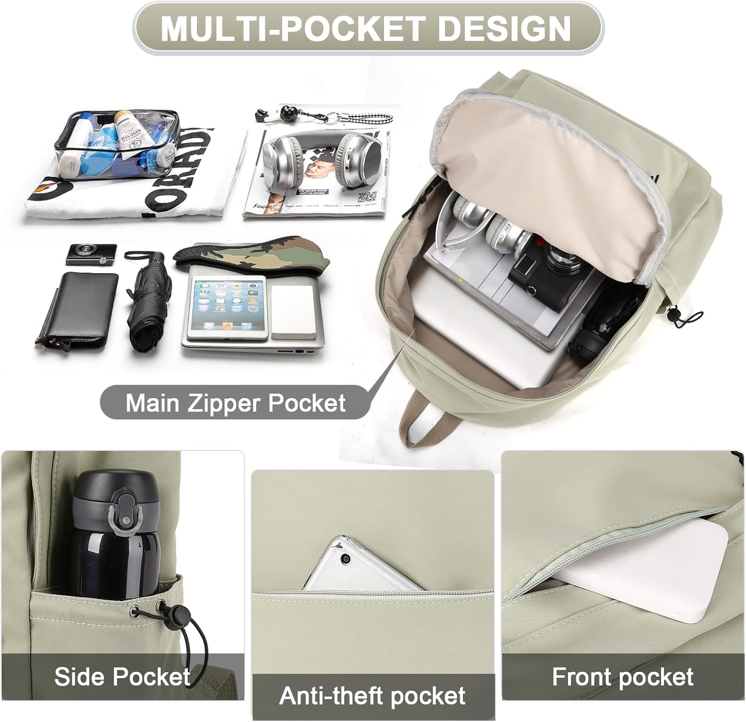 School Backpack For Girls Boys High Middle school college Backpack Bookbag Cute Aesthetic Backpacks Lightweight Bag Waterproof Work Gym Casual Daypack Backpacks For Men Women - Image 5