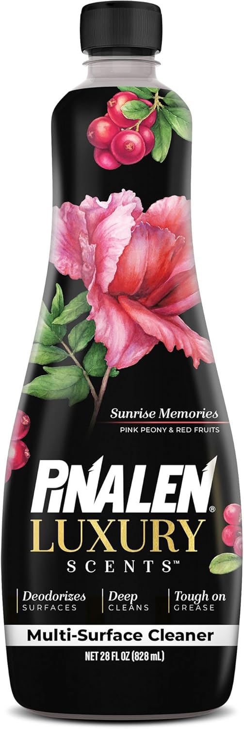 PINALEN Luxury Scent Liquid Multipurpose Cleaner – Deep Cleans, Long Lasting Scent – Multisurface Bathroom & Kitchen Cleaner Supplies – Sunrise Memories (28 Fl. Oz)