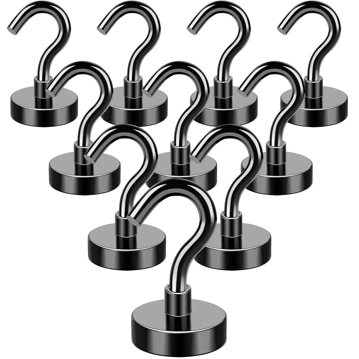 MIKEDE Black Magnetic Hooks, 22Lbs Strong Magnets with Metal Hooks for Refrigerator, Super Cruise Hooks for Hanging, Magnetic Hanger for Cruise Ship, Kitchen, Workplace, Storage - Pack of 10 : Industrial & Scientific