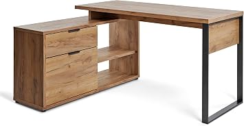 Jahnke Loop C 150 E Corner Desk Core Oak / Anthracite