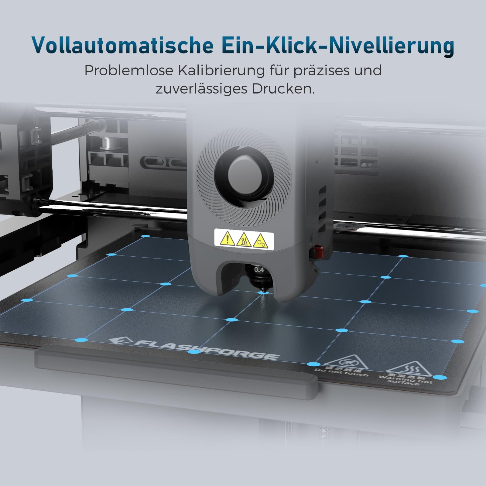 Flashforge Adventurer 5M 600mm/s Hochgeschwindigkeits-3D-Drucker mit Auto-Kalibrierung, Schnellwechseldüse + PEI-Platte – 220x220x220mm Bauraum für Modellbau/Prototyping