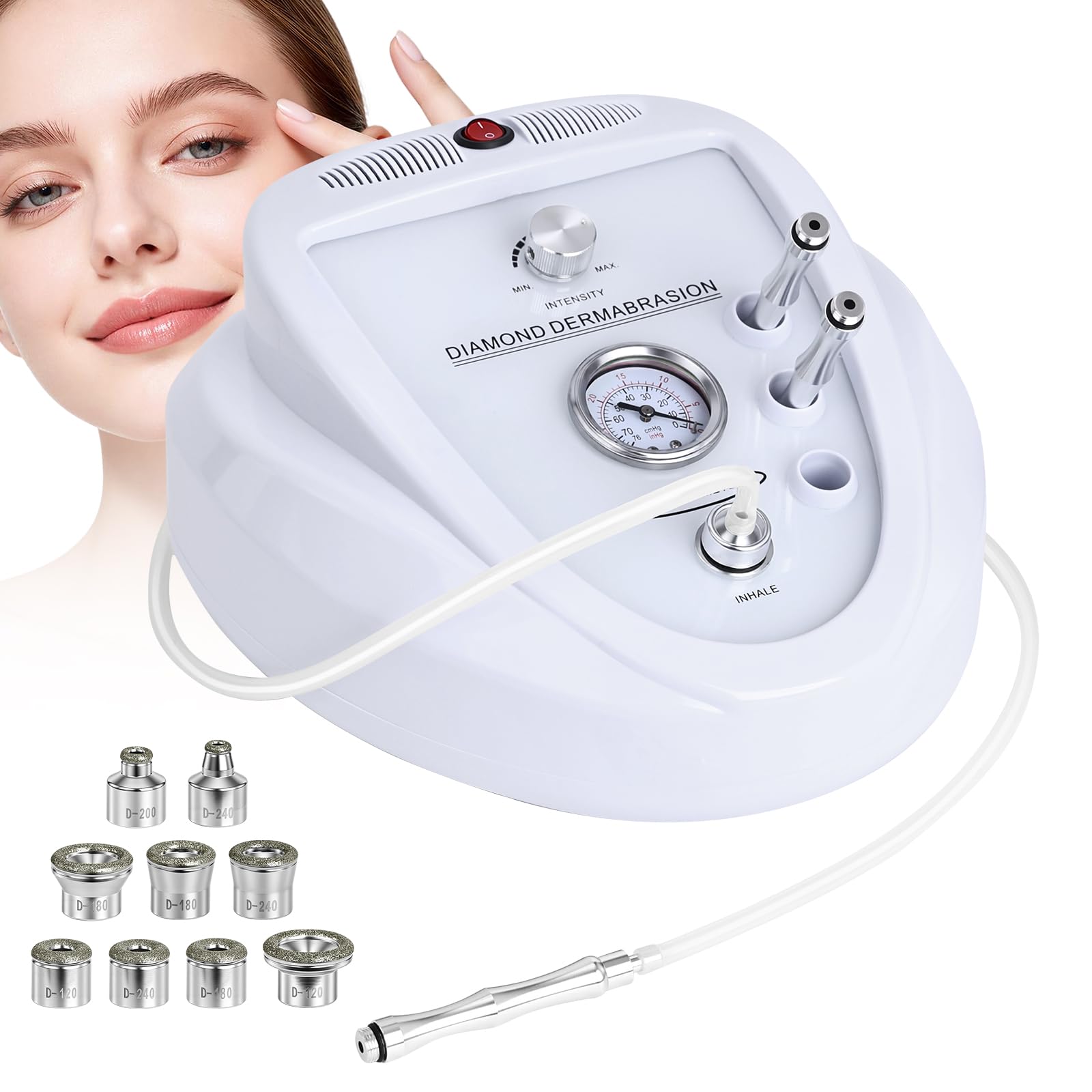Yofuly Diamant Mic roderrmabrasion Gerät, 3 IN 1 Professionelle Mik roderrmabrasionsgerät Der mabrasion Maschine 65–68 cmHg Saugkraft, Gesichtspflegegeräte für den Heimgebrauch