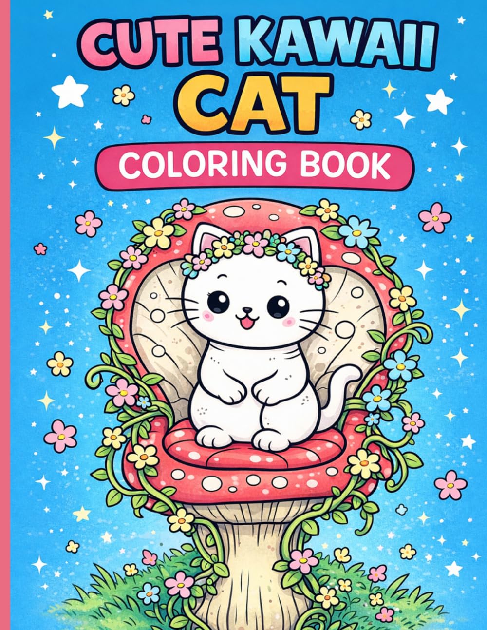 Cute Kawaii Cat Coloring Book