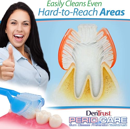 Miniatura 3 de DenTrust PERIOCARE - Cepillo de dientes de 3 caras  Clínicamente probado para prevenir la gingivitis  Fabricado en Estados Unidos  Raspador de