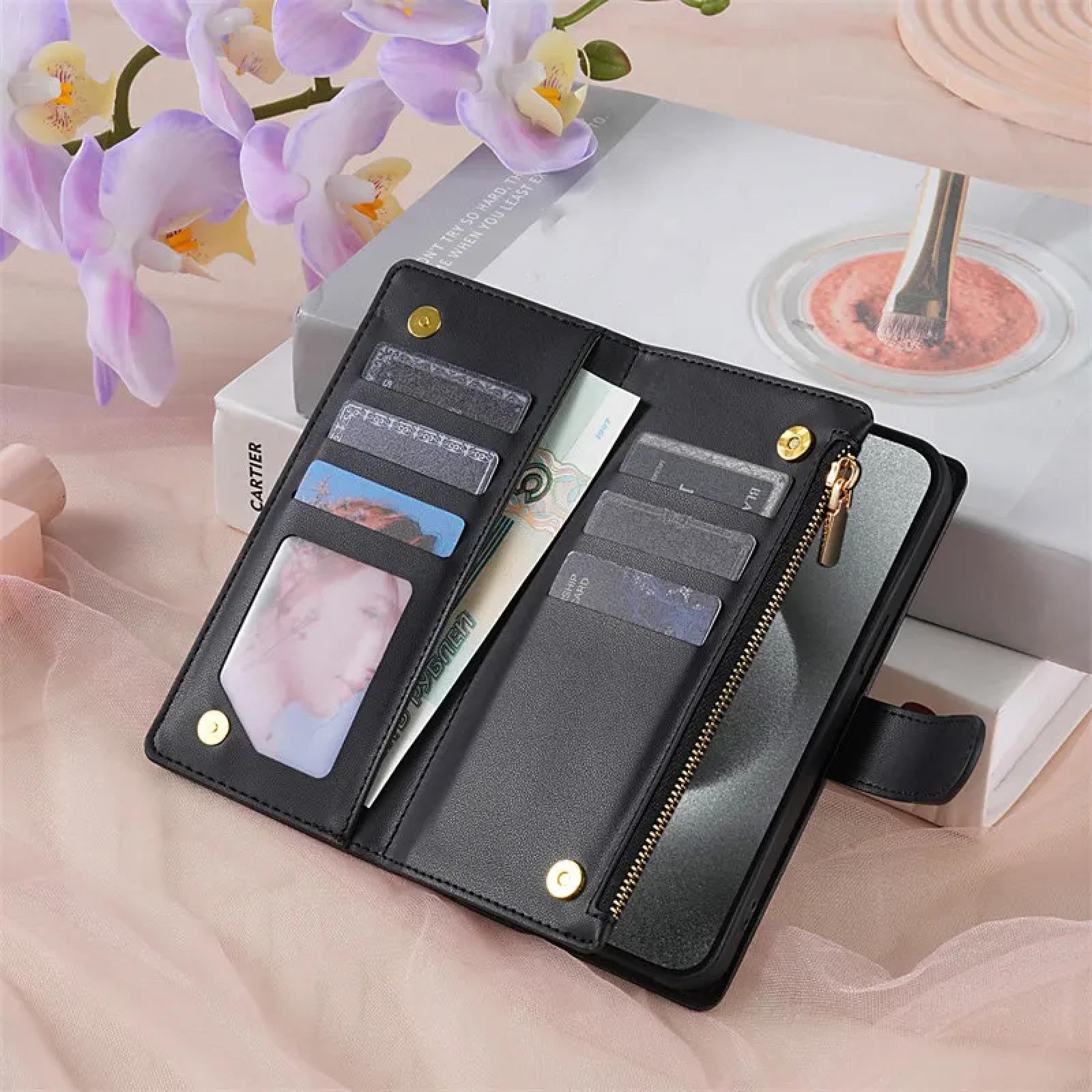 Do Samsung S20 Plus Crossbody Leather Zip Portfel Telefon Etui Smycz Pokrowiec (Do Samsung S20 Plus/Czarny)