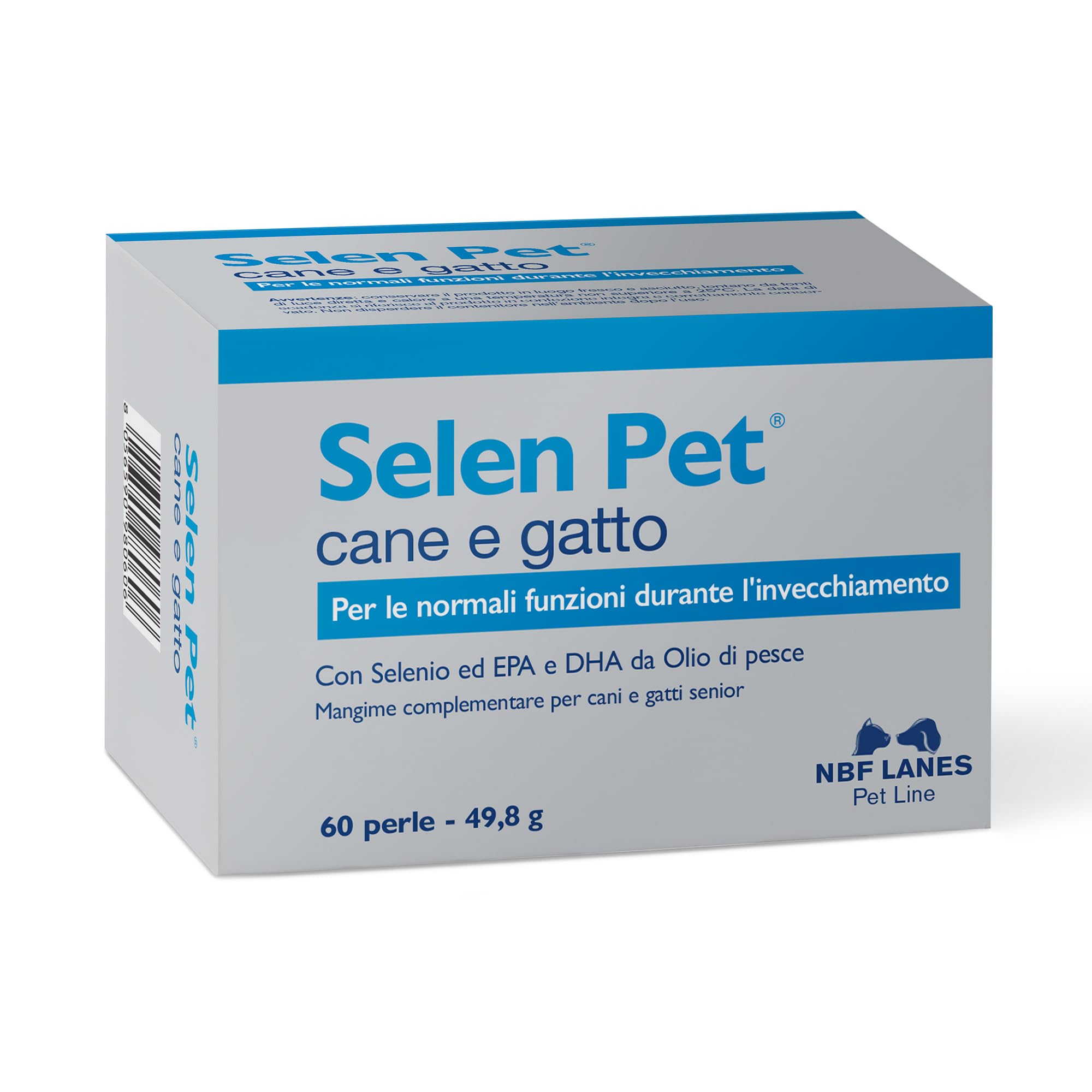 NBF Lanes Selen Pet Pies i Kot 60 Amakualnych koralików dla starszych psów i kotów