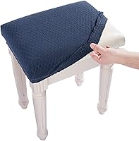 Vista 27 de BUYUE Funda para Taburete de Banco de Tocador de Lujo, (15"- 20") L x (11.8"- 15.7") A Banco Pequeño Rectangular Funda Elástica de Jacquard Lavable