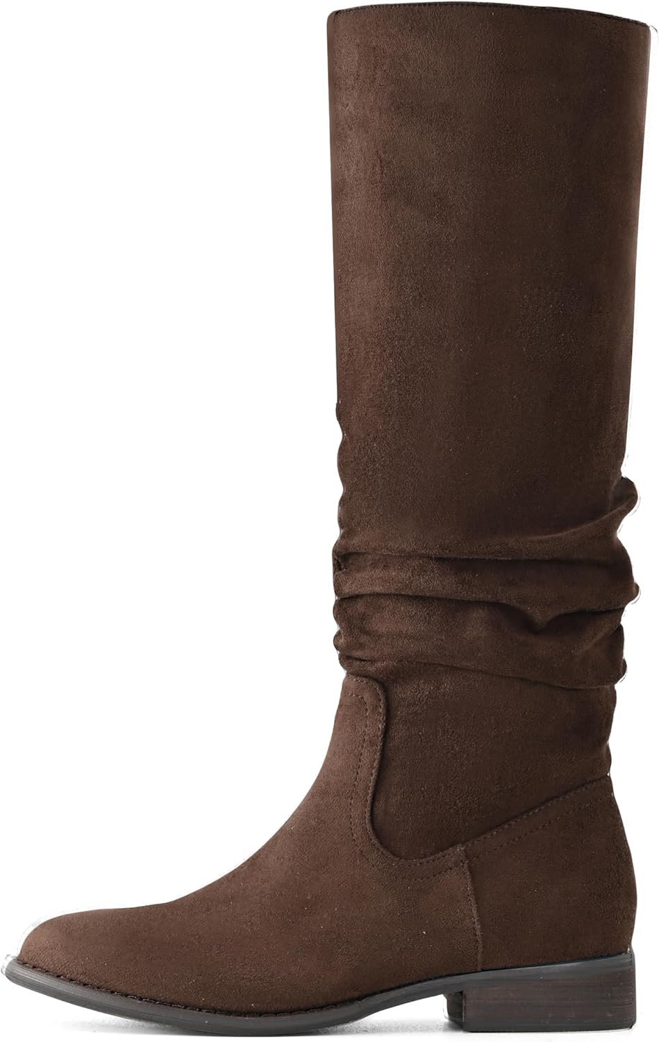 Shoe'N Tale Women's Knee High Boots Flat Low Heel Slouch Pointed Toe Winter Shoes with Side Zipper - Image 5