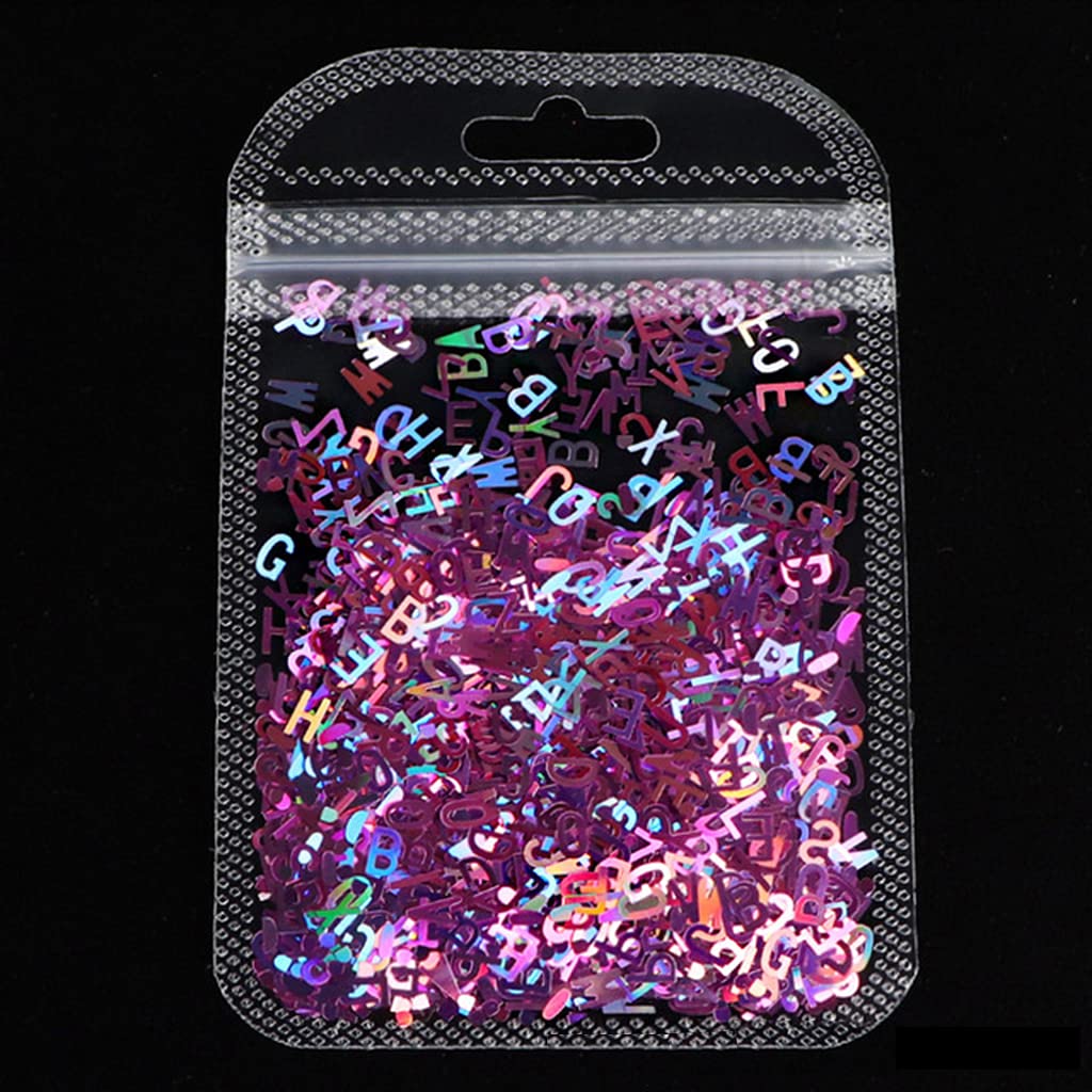 Diarypiece Sparkle English Letters Glitter Sequins, Crystal UV Epoxy Resin Mold Fillings, for 3D Holographics Nail Art