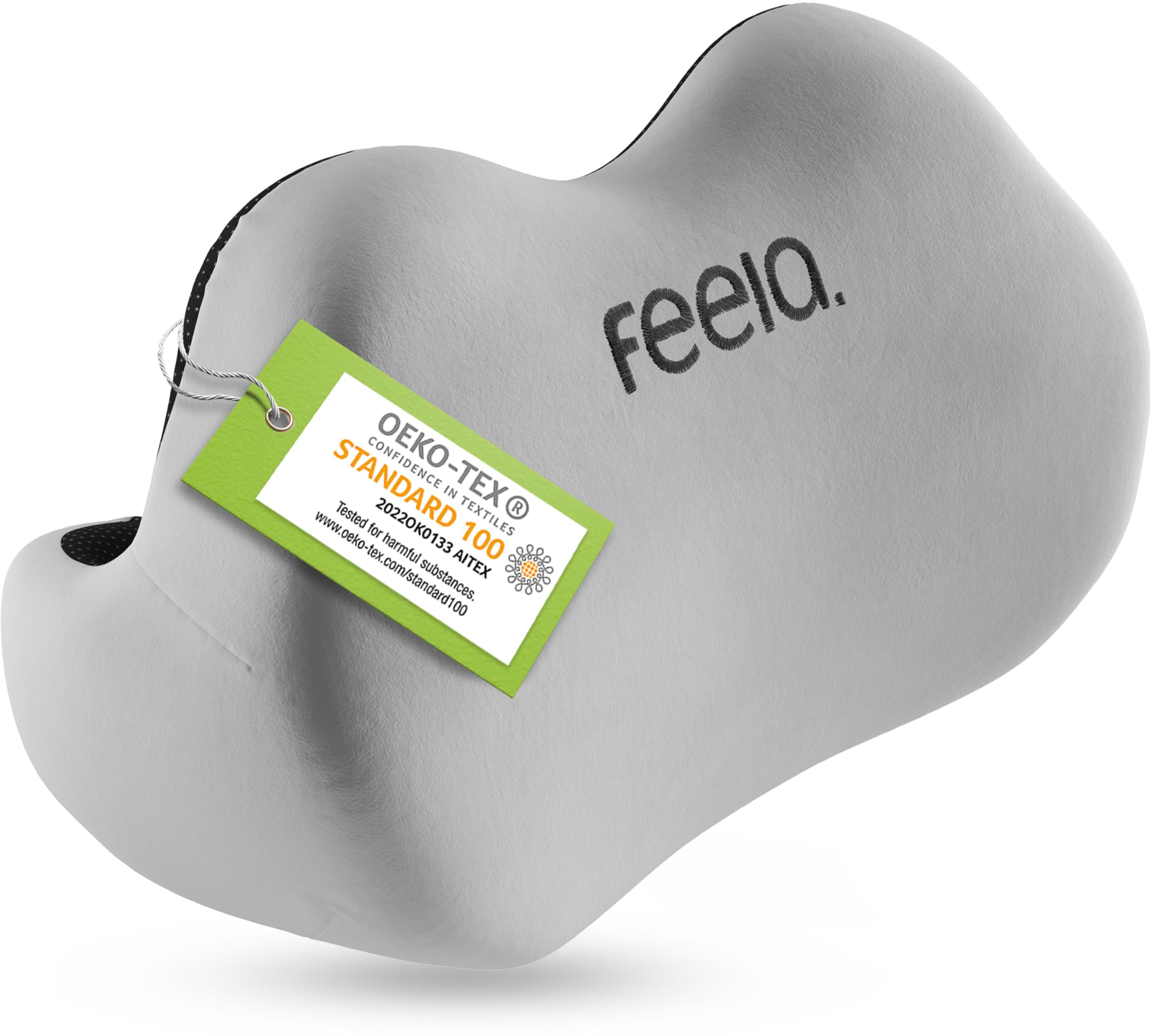 feela.® Cojín de Respaldo ergonómico para Silla de Oficina | Cojín Lumbar como cojín de Silla para el hogar, la Oficina o para apoyar la Espalda en la Oficina en casa (Plata)
