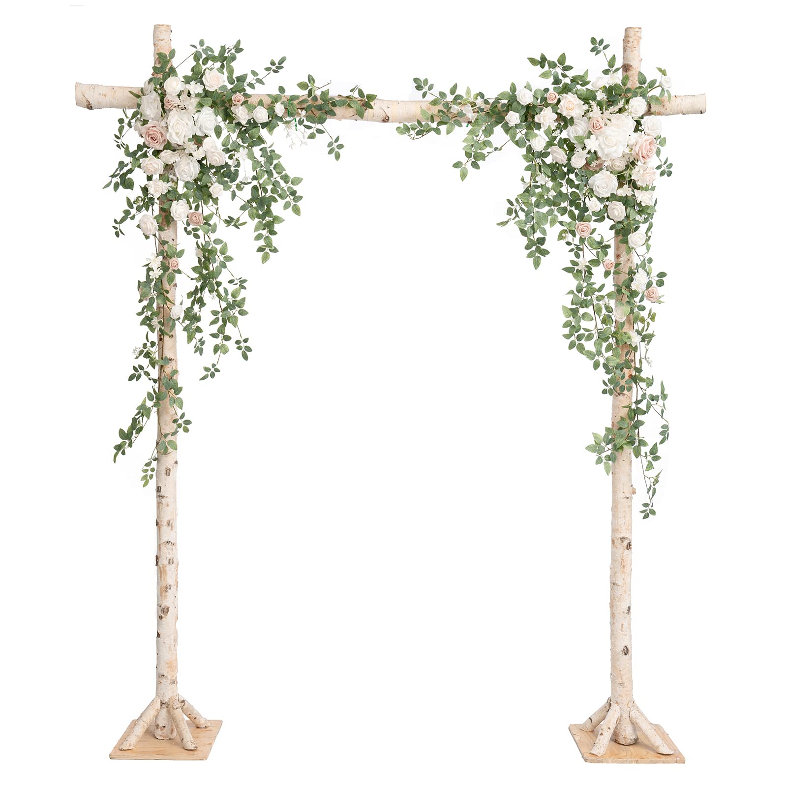 Ling's moment Wedding Arch Flowers with Hanging Vines Set of 2 for
