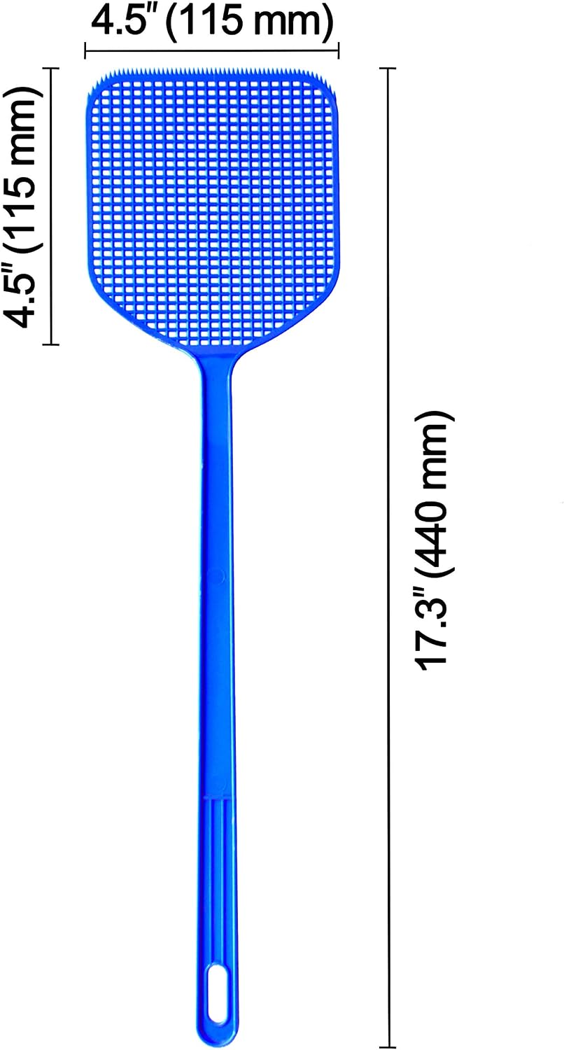 Fly swatter – Strong one-Piece Plastic Fly swatter – Long-Hand mesh Fly swatter – Fly swatter – Manual swat Fly Control swatter – Fly Killer (2 pcs Blue)