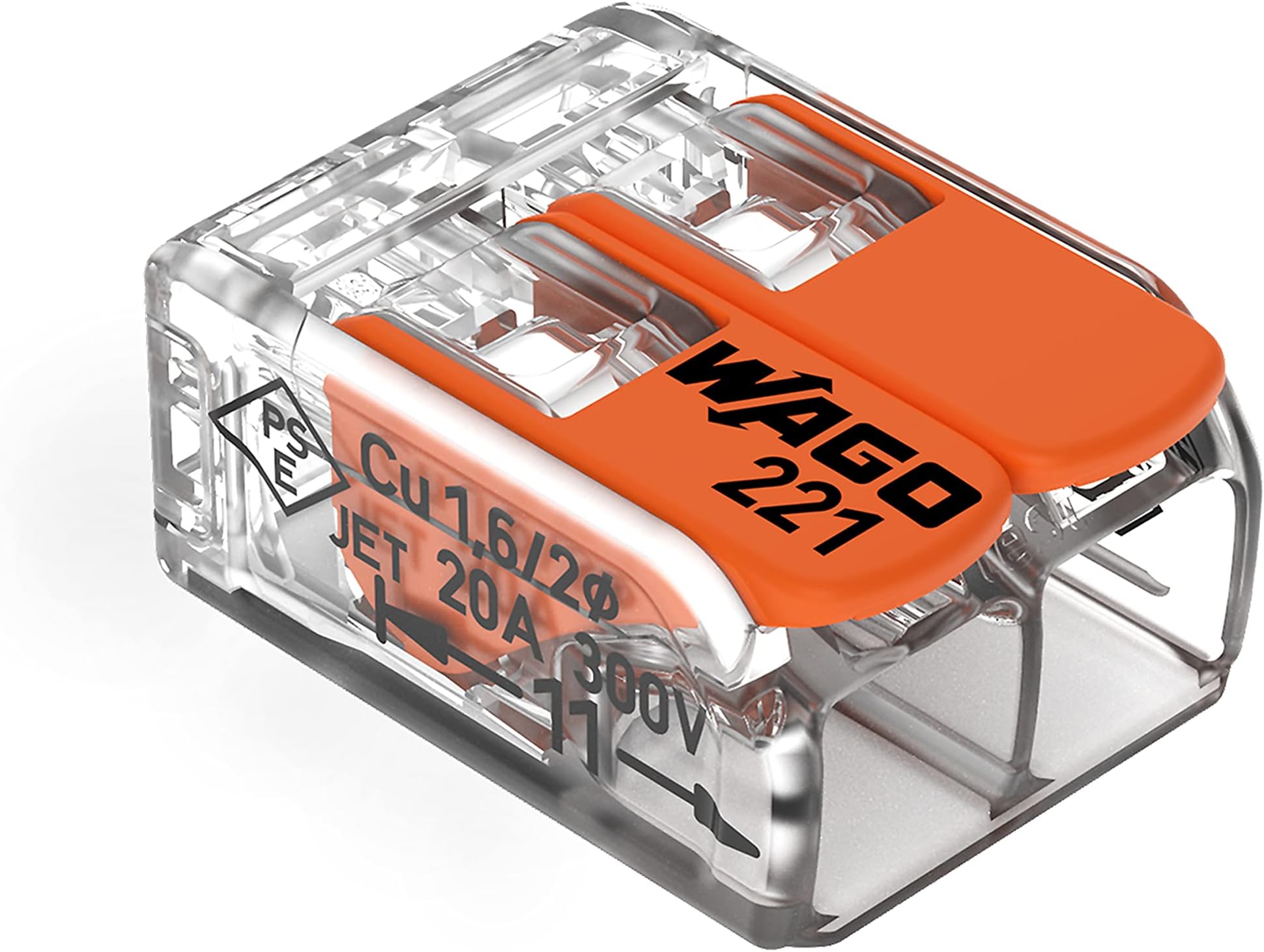 Wago 221-412 2-Conductor Compact Splicing Connectors (Pack of 100)