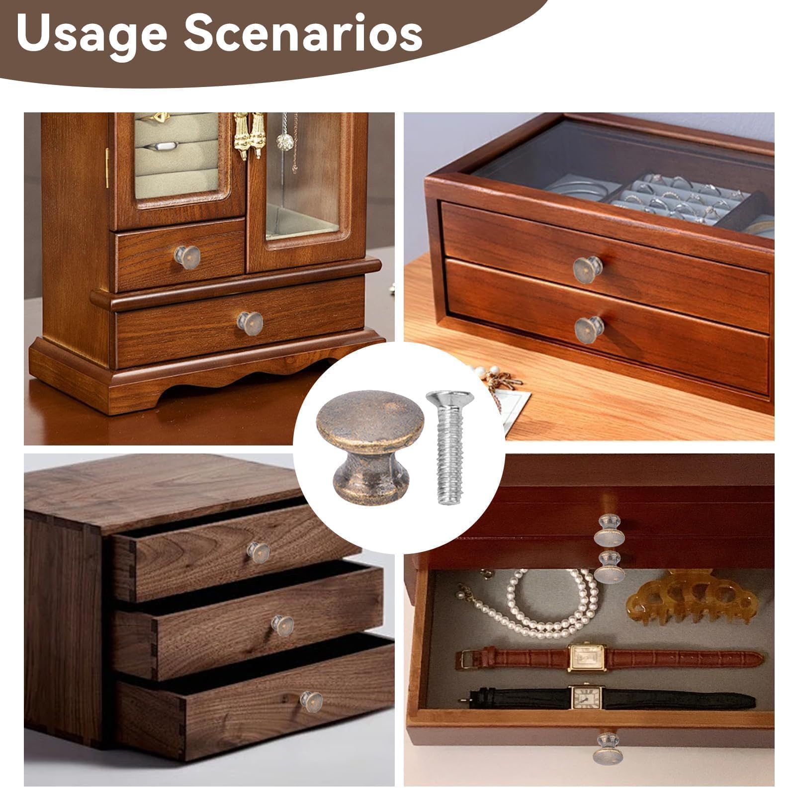 MOROBOR - Pack De 10 Pomos Mini De Latón Para Cajones | Elegantes Y Fáciles De Instalar