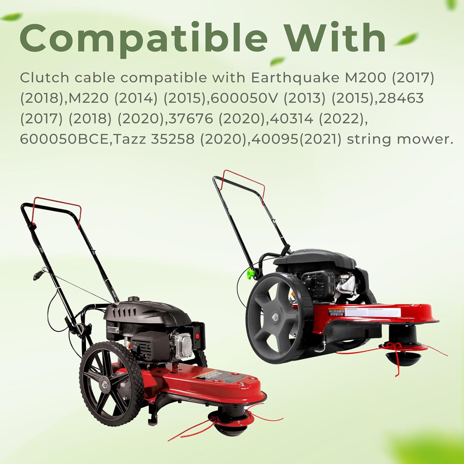 17527 Clutch Cable Replacement for Earthquake Viper M200,M220,28463,37676,40314,600050V, 600050BCE,Tazz 35258,40095 String Mower, Mower Cable Fit for Earthquake Walk-Behind String Mower Parts