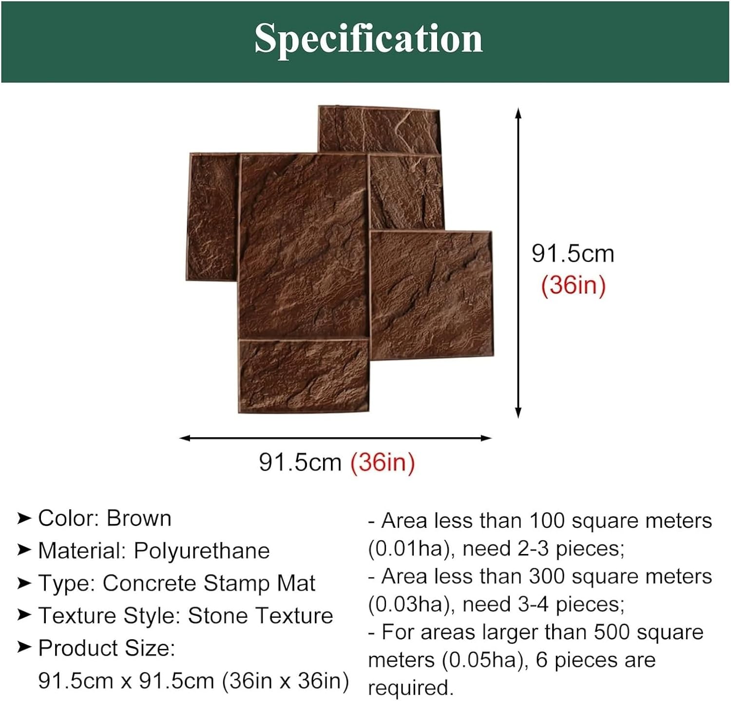 Concrete Texturing Skin, Concrete Stamps Mat, Texturing Stamp Concrete Mats, For Terrace/Garden/Stoop(2 Pcs)