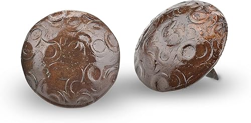 Miniatura 7 de Paquete de 50 clavos decorativos Iron Clavos de 1 pulgada, oxidado, acento decorativo para mejoras del hogar, persianas de granja, puerta de